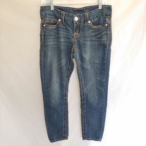Seven 7 Blue Faded Wash Skinny Jeans